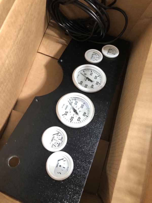 Photo 1 of (gages damaged)(sold for parts)Faria Beede Instruments KT9797 Inboard Dress White 6-Gauge Boxed Set