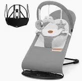 Photo 1 of AMKE CooCon Baby Bouncer,Ergonomic Bouncer Seat for Babies with 3 Recline Positions,Portable Newborn Bouncer Seat, Mesh Design Bouncers for Infants,Beige