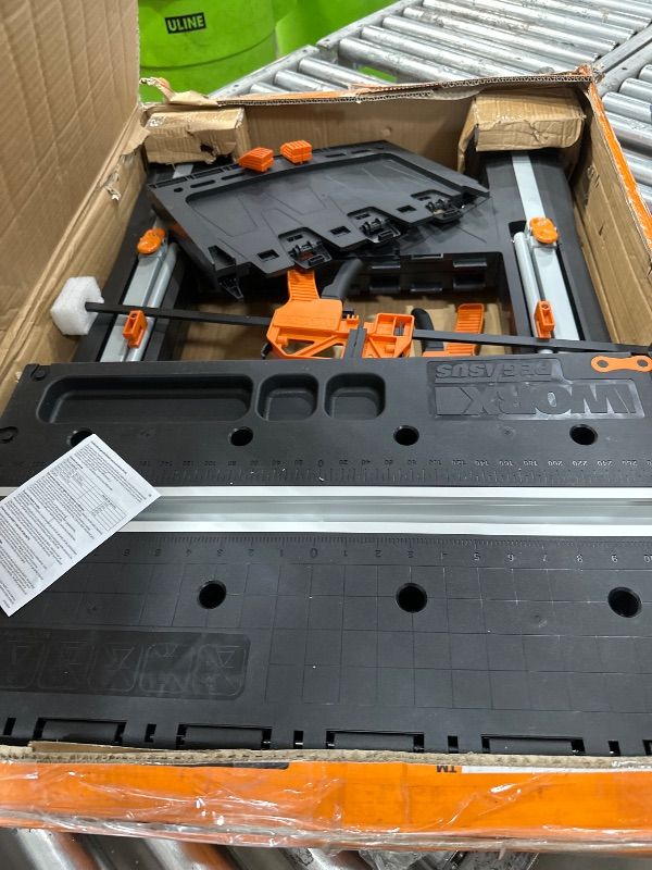 Photo 1 of ** PARTS ONLY ** 
Worx Pegasus 2-in-1 Folding Work Table & Sawhorse, Easy Setup Portable Workbench, 31" W x 25" D x 32" H Lightweight Worktable with Heavy-Duty Load Capacity, WX051 - Includes 2 Clamps & 4 Clamp Dogs