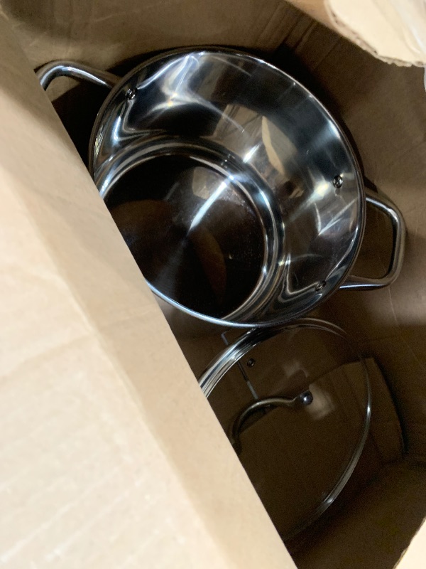 Photo 1 of (FAIR/USED) Bakken-Swiss Deluxe 8-Quart Stainless Steel Stockpot w/Tempered Glass See-Through Lid - Simmering Delicious Soups Stews & Induction Cooking - Exceptional Heat Distribution - Heavy-Duty & Food-Grade