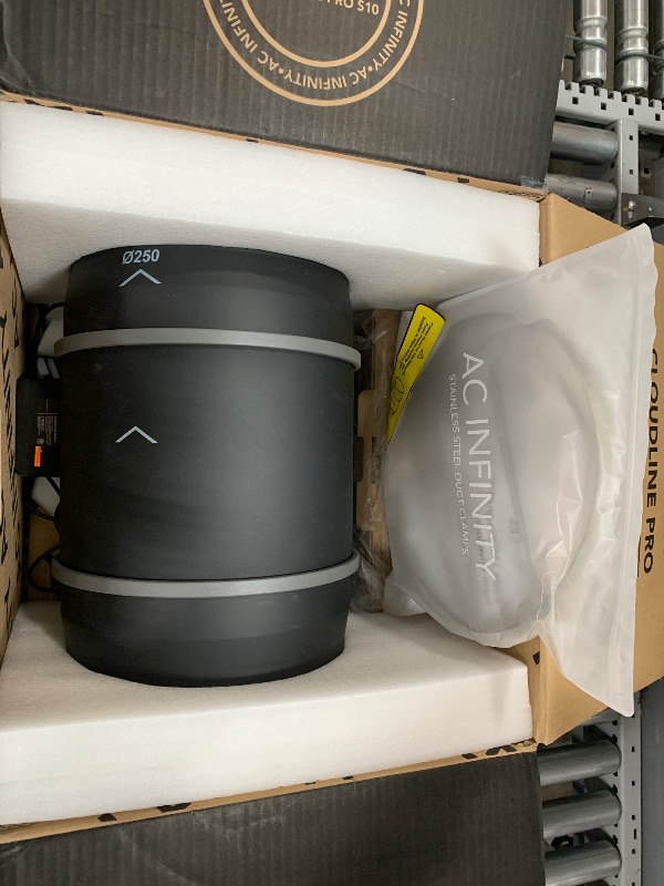 Photo 1 of AC Infinity CLOUDLINE PRO S10, Quiet 10” Inline Duct Fan with Speed Controller - EC Motor Ventilation Exhaust Fan for Heating Cooling Booster, Grow Tents, Hydroponics