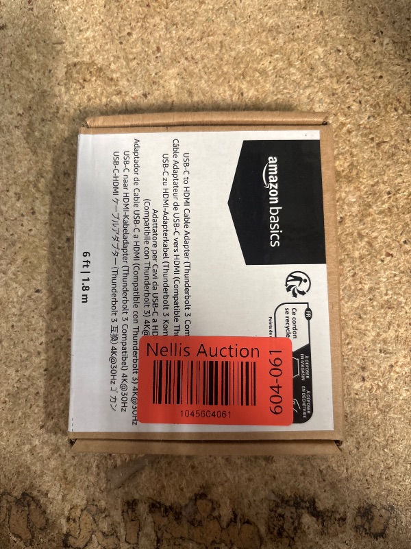 Photo 1 of Amazon Basics USB-C (Source) to HDMI (Display) Cable Adapter (Thunderbolt 3 Compatible) 4K@30Hz, 6-Foot, Black