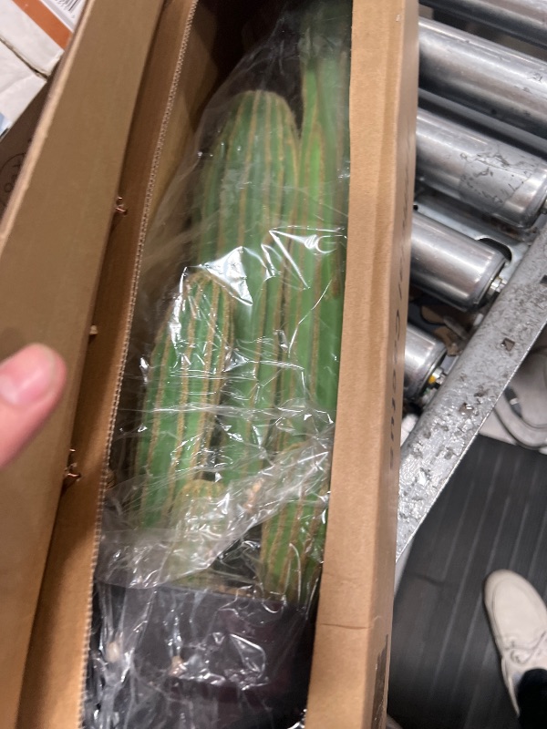 Photo 1 of AntHousePlant Artificial Cactus Fake Big Cactus 24 Inch Faux Cacti Plants for Home Garden Office Store Decoration