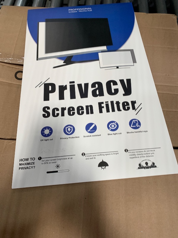 Photo 1 of [2-Pack] 24 Inch Privacy Screen for Computer Monitor 16:9 Aspect Ratio, Eye Protection Anti Blue Light Glare Shield, 24inch Removable Black Blackout Anti Spy Desktop Security Private Filter