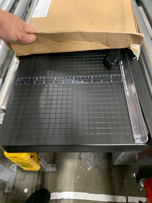 Photo 1 of Amazon Basics Guillotine Paper Cutter with Blade Lock, Heavy-Duty, 12-inch, 10-Sheet