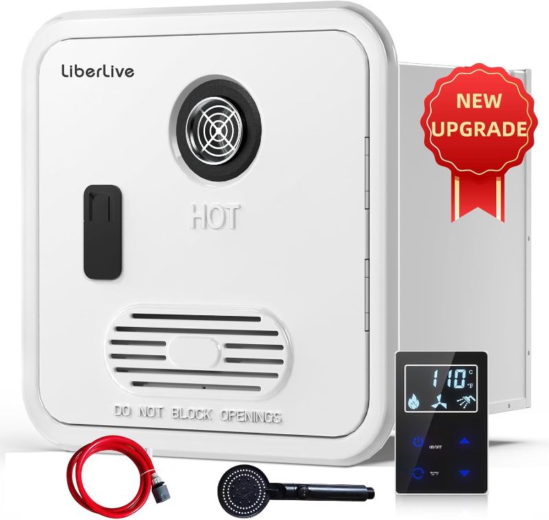 Photo 1 of ***USED - INCOMPLETE - UNABLE TO TEST - SEE PICTURES***
RV Tankless Water Heater, RV Instant Propane Hot Water Heater with 16 x 16 inch Door, Front Water Outlet and Showerhead Kit, 55000 BTUs 3.9 GPM, Compatible with All RVs, DC 12V, CSA Certificated,Whit