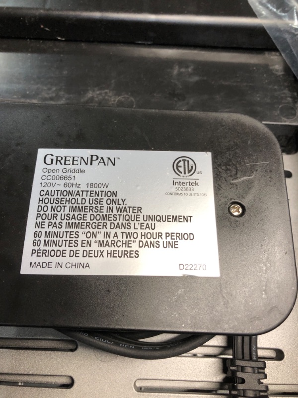 Photo 1 of **PRE USED , UNKNOWN IF DAMAGED**
GreenPan Stainless Steel Elite XL Smoke-less Grill & Griddle, Healthy Ceramic Nonstick Interchangeable/Removeable Cast Aluminum Plates, Indoor BBQ Sear Sizzle, Splash Guard, Drip Tray, PFAS-Free
