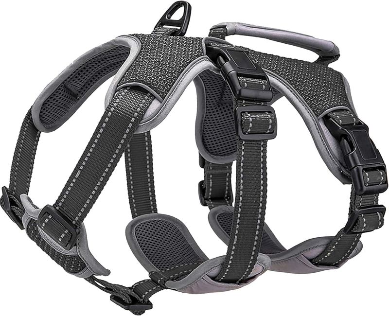 Photo 1 of BELPRO Multi-Use Support Dog Harness, Escape Proof No Pull Reflective Adjustable Vest with Durable Handle, Dog Walking Harness for Big/Active Dogs (Black, S)
