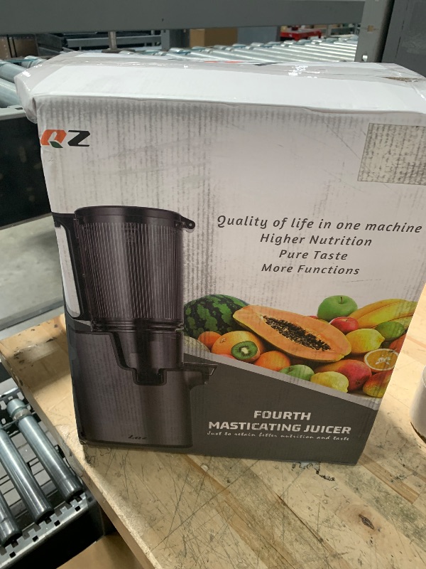 Photo 1 of Cold Press Juicer, Masticating Juicer with 5.4" Wide Feed Chute, 350w Slow Juicer Machines Fit Whole Vegetables and Fruits,Juice Extractor Machine with High Juice Yield, Easy to Clean(Black)