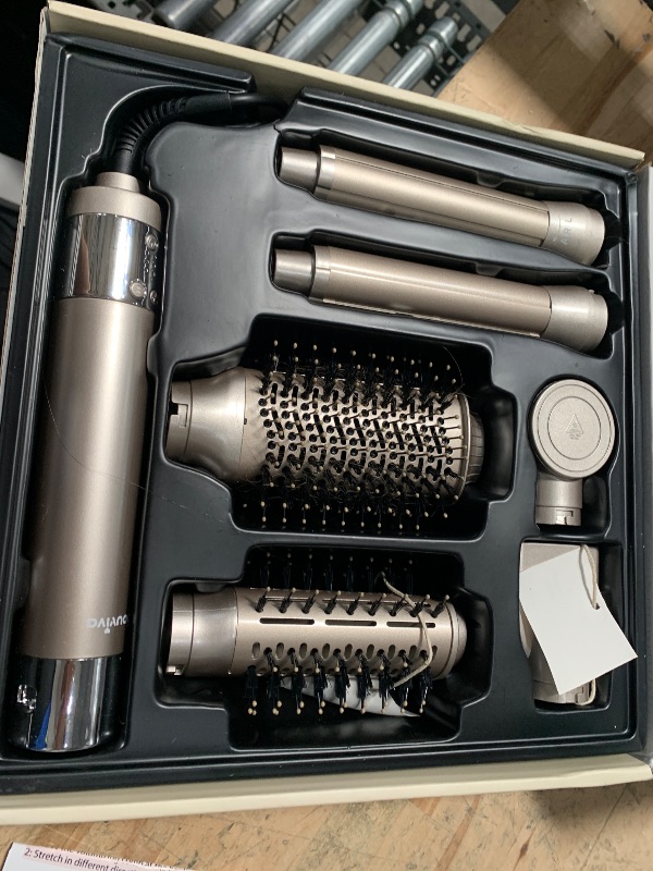 Photo 1 of 6 in 1 Hair Air Styler, Ionic Hair Dryer Brush Frizz- Free Hot-Air Auto Wrap Curlers, Multi Hair Styler, Blow Dryer for Fast Drying Straightening Volumizing Curling Styling (6-in-1 Set, Light Silver)