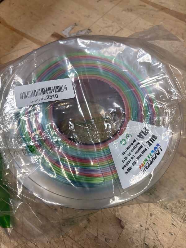 Photo 1 of LOCYFENS Silk PLA Filament Multicolor, 3D Printer Filament Rainbow PLA Filament 1.75mm +/- 0.02mm, 3D Printing Filament 1kg/2.2lbs