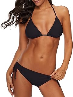 Photo 1 of American Trends Women's String Two Piece Halter Top Triangle Bikini Set with Tie Side Bottom Sexy Swimsuit Bathing Suits