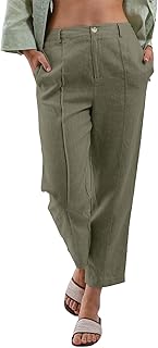 Photo 1 of Amazhiyu Women's 100% Linen Summer High-Rise Effortless Pintuck Ankle Pants
