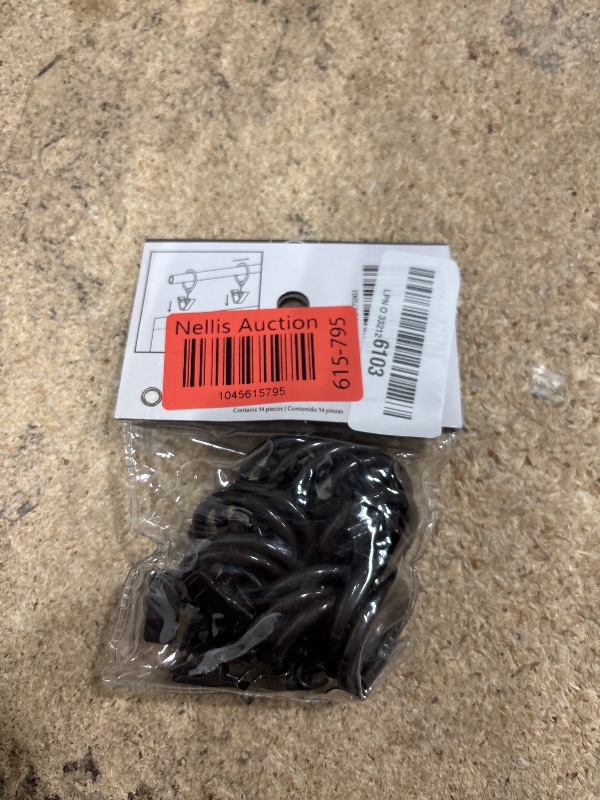 Photo 1 of Kenney Window Curtain Clip Rings, Set of 14, Brown