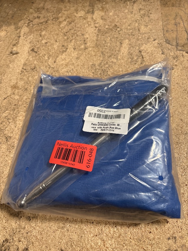 Photo 1 of Patio Umbrella Cover, Waterproof Umbrella Covers for 7ft to 9ft Outdoor Umbrellas Market Parasol Covers with Push Rod, Blue