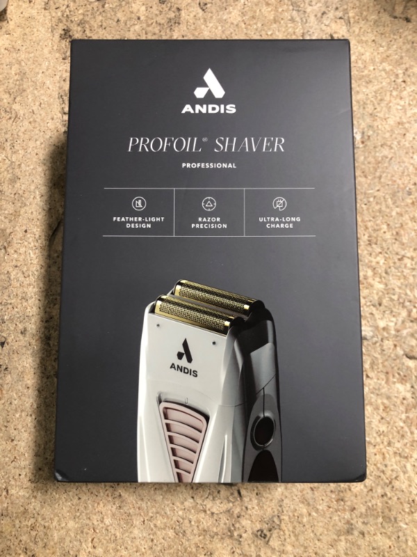 Photo 1 of Andis TS-1 17235 Pro Foil Lithium Titanium Foil Shaver, Cord/Cordless, Smooth Shaving Cordless Shaver with Charger, Gray