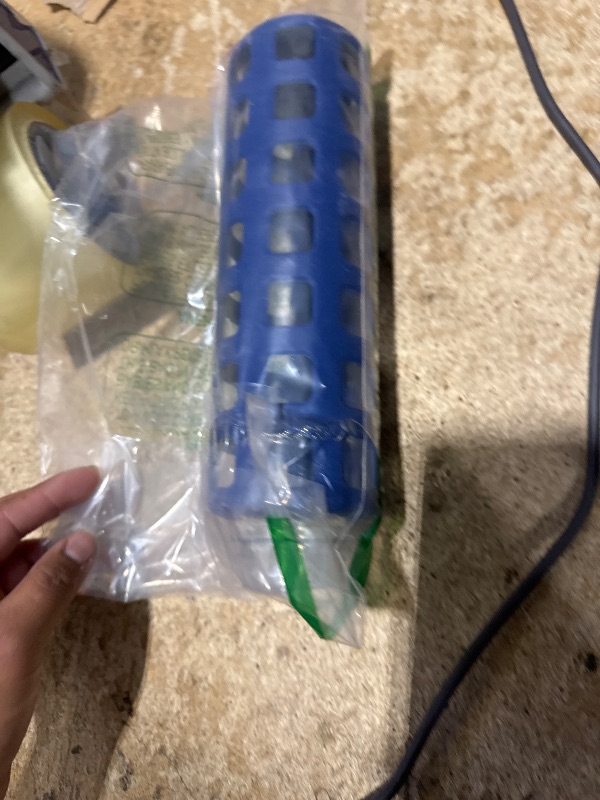 Photo 1 of *MISSING LID* Ello Syndicate 20oz Reusable Glass Water Bottle with One-Touch Leak Proof Flip Lid and Protective Non-Slip Silicone Sleeve and Carry Loop for Coffee, Tea and Water, BPA-free Dishwasher Safe, Bold Blue