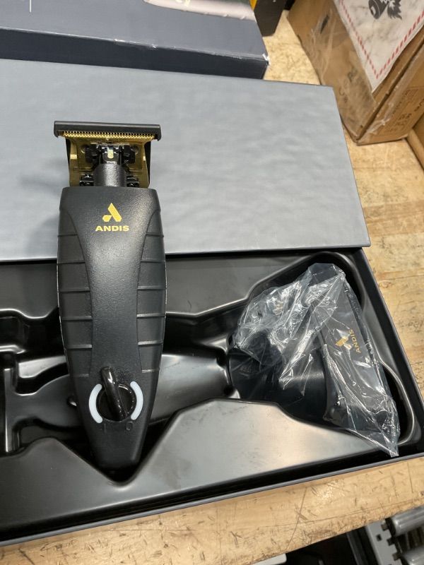 Photo 1 of Andis 74150 GTX-EXO Professional Cord/Cordless Lithium-ion Electric Beard & Hair Trimmer with Charging Stand, Black
