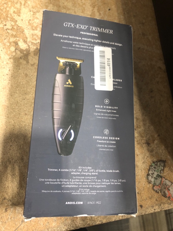 Photo 1 of Andis 74150 GTX-EXO Professional Cord/Cordless Lithium-ion Electric Beard & Hair Trimmer with Charging Stand, Black