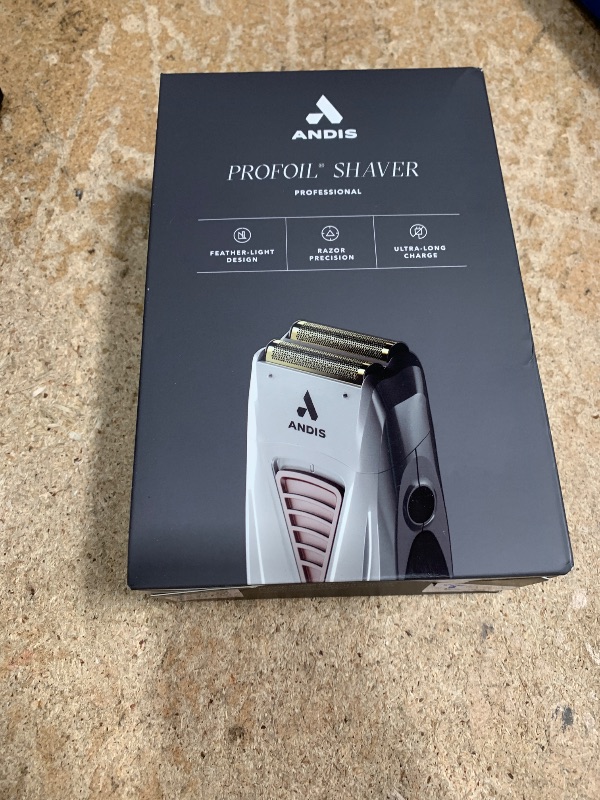Photo 1 of Andis TS-1 17235 Pro Foil Lithium Titanium Foil Shaver, Cord/Cordless, Smooth Shaving Cordless Shaver with Charger, Gray