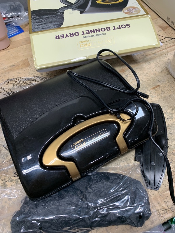Photo 1 of INFINITIPRO BY CONAIR GOLD Bonnet Hair Dryer, Soft Portable Bonnet Style Hair Dryer