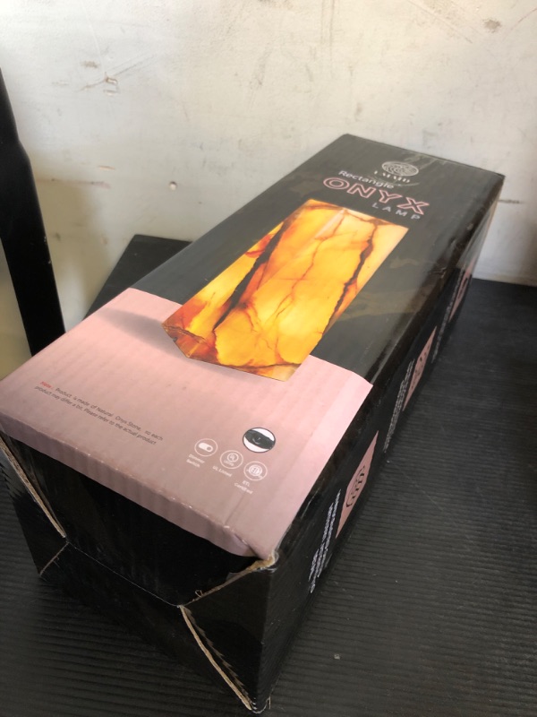 Photo 1 of UMAID Mothers Day Gifts for Mom Handcrafted Onyx Marble Table Lamp with Warm Amber Glow, Dimmable Cord & Bulb, Elegant Home Decor for Bedroom, Desk, Office, Living Room, or Bedside - Luxury Touch