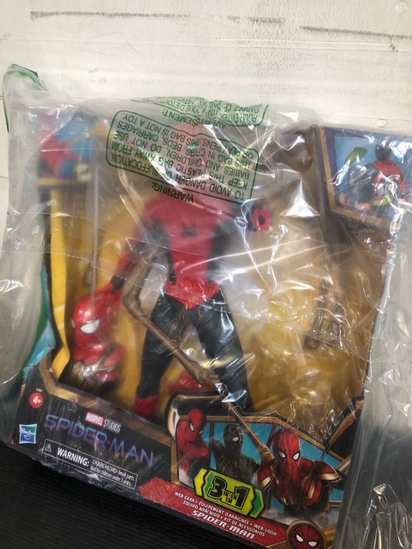 Photo 1 of Spider-Man: No Way Home Deluxe 13-Inch-Scale Web Gear Action Figure with Sound FX, Suit Upgrades, and Web Blaster Accessory