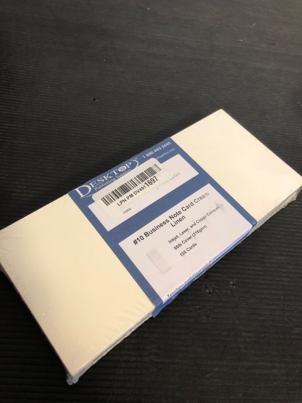 Photo 1 of 80lb Cream Linen Textured 4" x 9" Business Note Cards - 100 Blank Cards for Menu Cards, Program Cards, Rack Cards