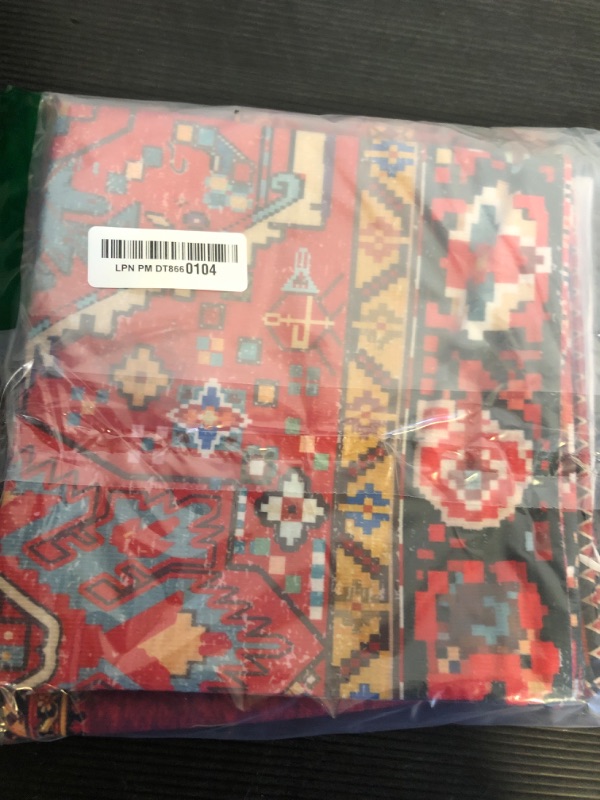 Photo 1 of Britimes Throw Pillow Covers Geometric Kilim Moroccan Home Decor Set of 4 Oriental Ikat Pillow Cases Living Room Decorative 18 x 18 Inches Cushion Couch Sofa Pillowcases Colorful Red Tribal