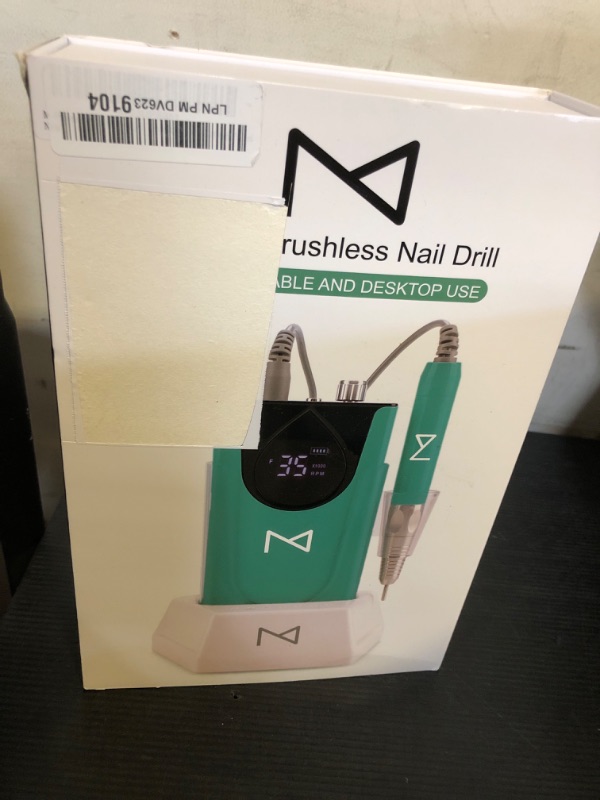 Photo 1 of M Max - Nail Drill Professional - 2-in-1 Brushless Motor Nails Drill Machine - Electric, Cordless, Aluminium Alloy Casing, 35000 RPM, HD Display - Perfect for Salon & Home Use (White)