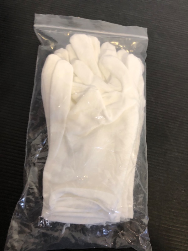 Photo 1 of 3 Pairs White Cotton Gloves for Dry Hands Eczema SPA Moisturizing - Work Glove Liners for Serving Costume Inspection