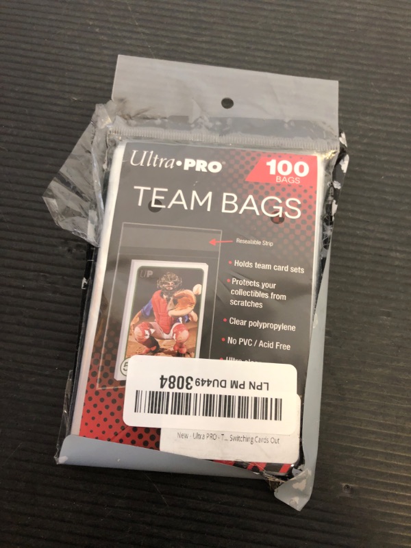 Photo 1 of Ultra PRO - Team Bags Resealable Sleeves (100 ct.) - Protect Your Gaming Cards, Sports Cards, and Collectible Cards, Features Resealable Edge for Easy Access and Switching Cards Out