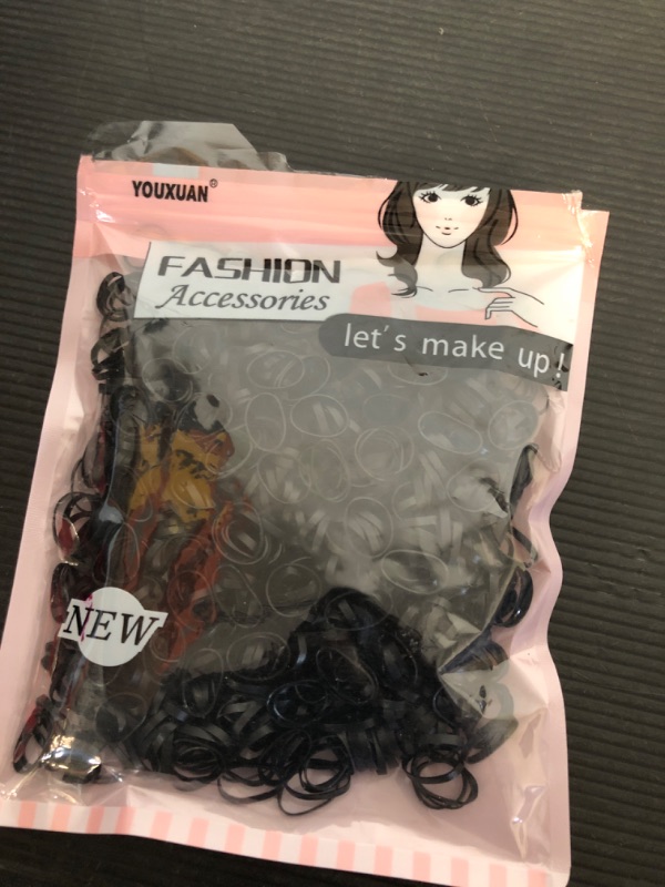 Photo 1 of Youxuan 1000-Pack Elastic Hair Ties Non-slip Rubber Hair Bands for Girls, Black