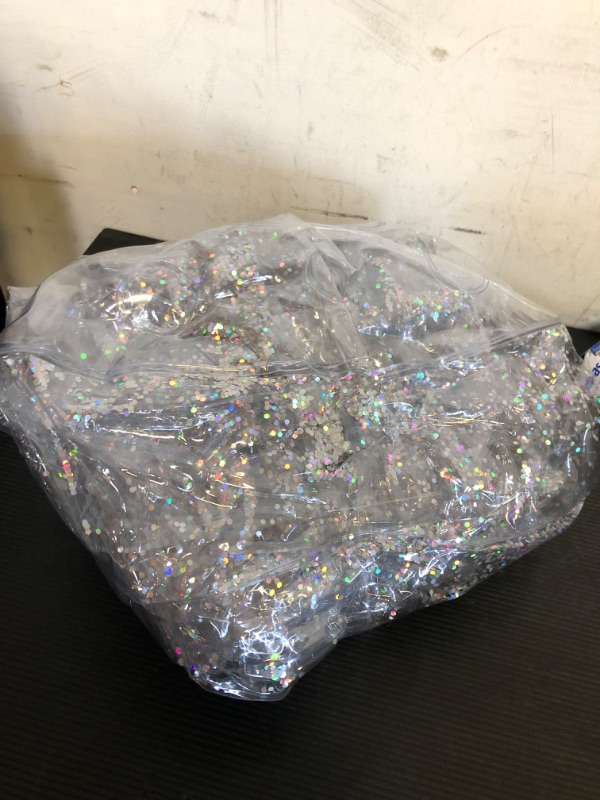 Photo 1 of ArtCreativity Sparkly Inflatable Kiddie Pool for Kids 34"x10" - 3 Levels - Transparent Blow Up Baby Pool with Silver Glitter, Easy to Inflate Small Toddler Pools for Backyard