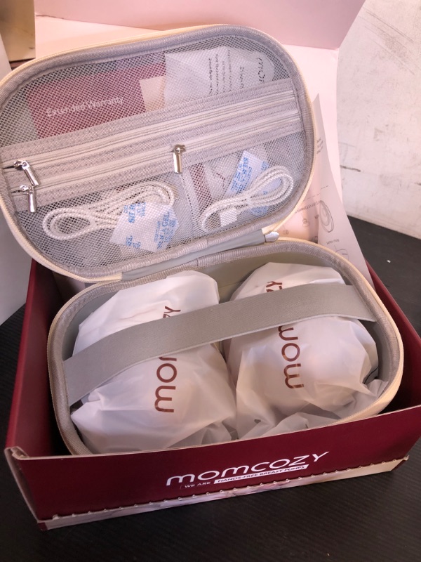 Photo 1 of Momcozy Breast Pump Hands Free Mobile Style | M6, Wearable Breastfeeding Pump Ideal Rhythm for More Milk, DoubleFit Flange More Fit & Discreet with 3 Modes & 9 Levels, 24mm - 2 Pack Cozy Red