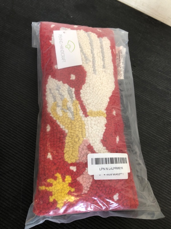 Photo 1 of Peking Handicraft 31TG395C05OB Blown-in Filled Angel Hook Pillow, 12-inch Length, Wool and Cotton