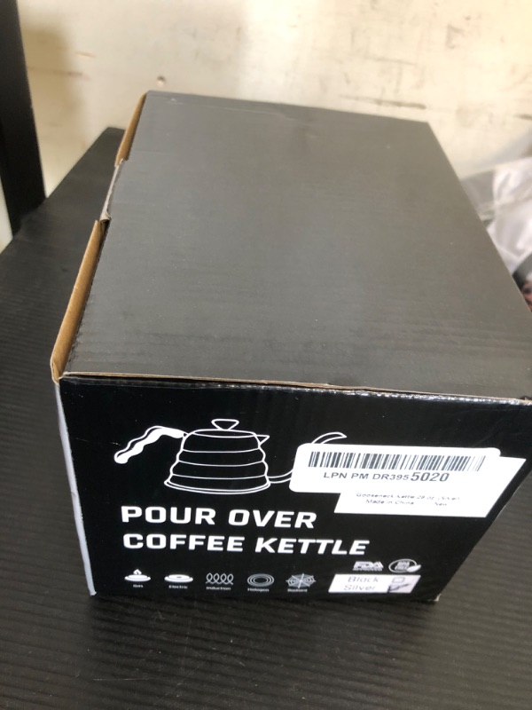 Photo 1 of Tea Kettle with Thermometer Pot Black Stovetop Tea Kettle 28 oz 800ml Gooseneck Kettle Teapot Pour Over Coffee Kettle with Thermometer,28oz,Silver,1Pack