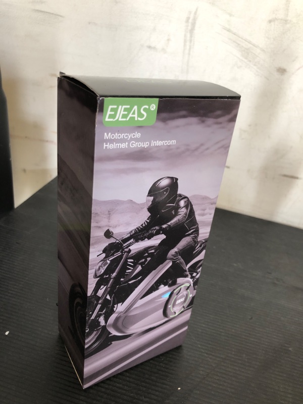Photo 1 of EJEAS Q8 2PC Motorcycle Bluetooth Headset, Upgraded Mesh 3.0 Intercom System with Music Sharing and IP67 Waterproof for 6 Riders Group Talking