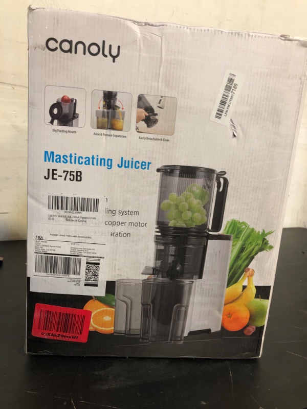 Photo 1 of Cold Press Juicer, 5.8" Wide Feed Chute Juice Extractor Machine with 400W, High Juice Yield, Slow Masticating Juicer for Whole Vegetables & Fruits, Premium Silver
