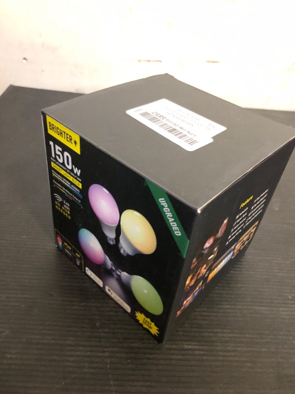 Photo 1 of Smart LED Light Bulbs 150W Equivalent, 1600LM 16W Alexa Light Bulbs, A19 E26 Ultra Bright Color Changing Light Bulbs, 2.4 GHz WiFi Dimmable Light Bulbs Compatible with Alexa, Google 4 Packs(Upgrated)