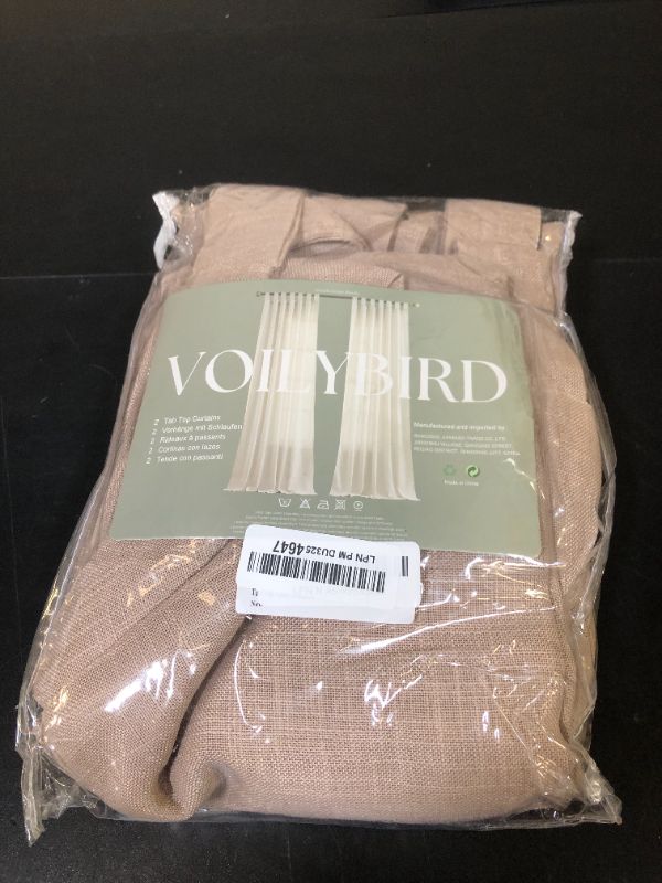 Photo 1 of VOILYBIRD Linen Semi Sheer Curtains Tab Top Light Filtering Elegant Curtains & Drapes for Living Room (Tan, W52 x L84, 2 Panels)
