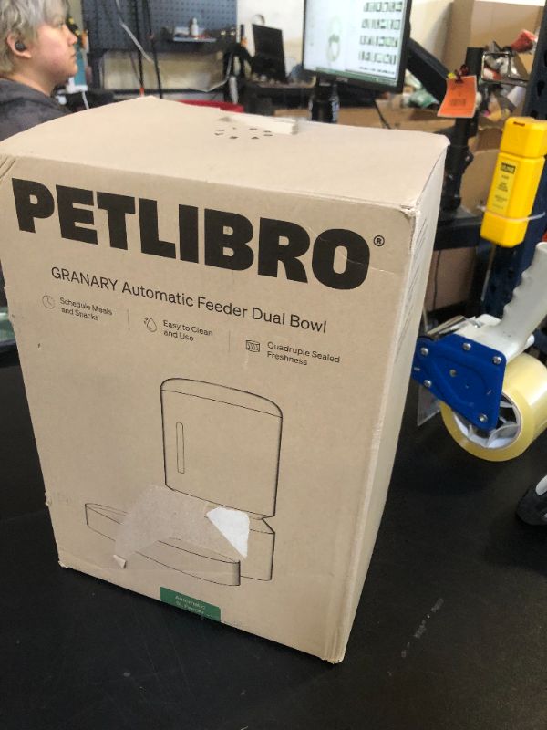 Photo 1 of PETLIBRO Automatic Cat Food Dispenser for 2 Pets 5L Auto Dog Feeder Dry Food Dispenser with Splitter & 2 Stainless Bowls, 10s Meal Call and Timer Setting 50 Portions 6 Meals Per Day, Dual Tray Feeder