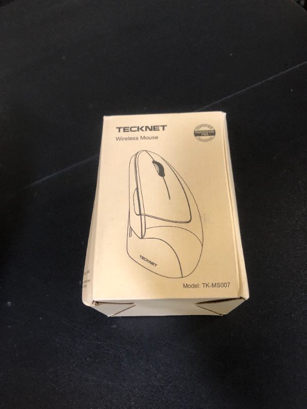 Photo 1 of TECKNET Ergonomic Mouse, Wireless Bluetooth Vertical Mouse, 4800 DPI Optical Tracking, 6 Adjustable DPI, Quiet Clicks, 2.4GHz with USB A Receiver, 6 Buttons, Wide Compatibility - Black
