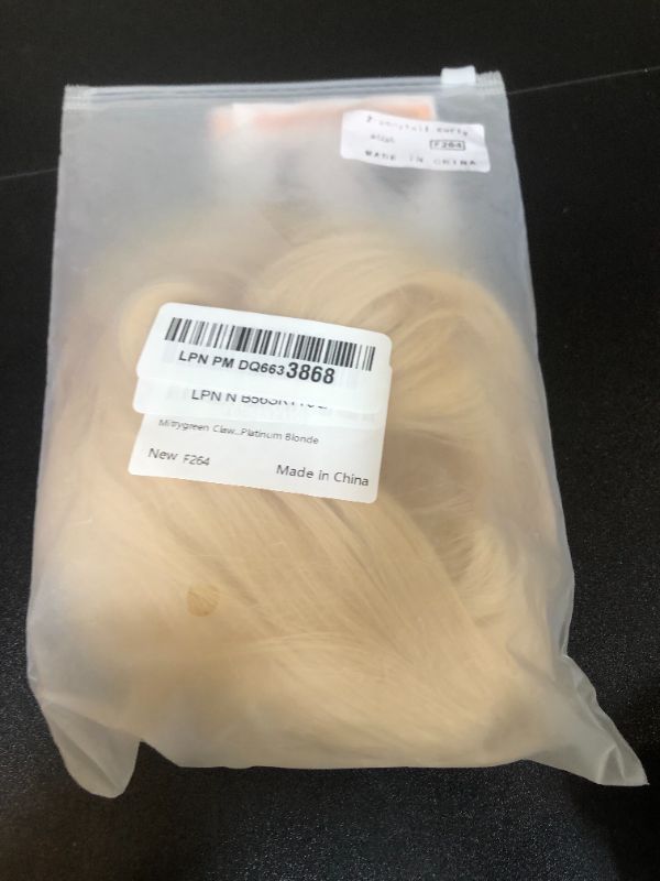 Photo 1 of Mitrygreen Claw Clip Ponytail Extension 18" Clip in Wavy Ponytail Hair Extensions Long Pony Tails for Women Extensions Platinum Blonde Wave Hairpiece