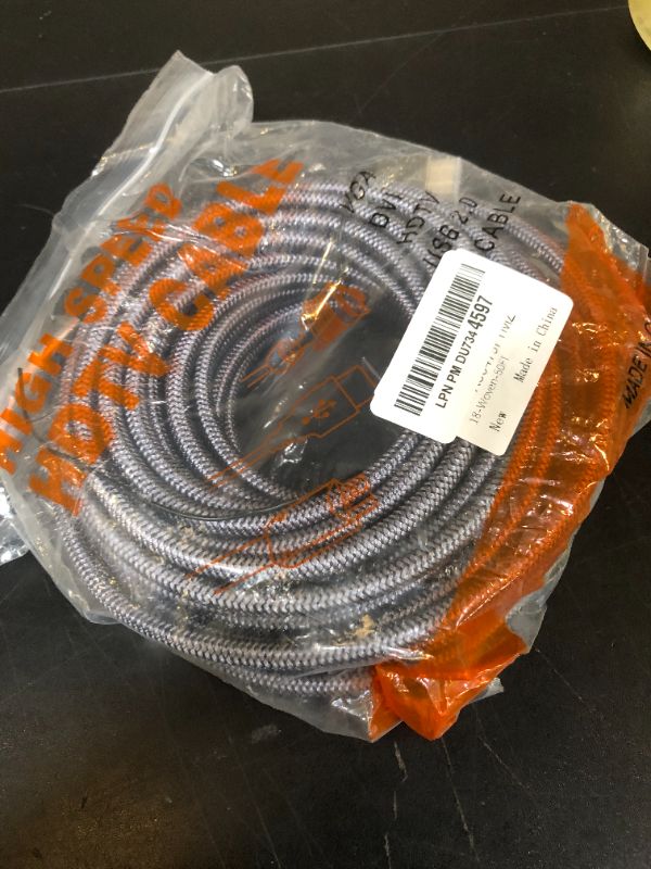 Photo 1 of looyotul 4k Hdmi Cable 50ft Ultra High Speed HDMI 2.0 Cable 4K@60HZ 3D ARC Gold Plated Connector Ethernet Audio Video Return HDMI Cord for UHD TV Monitor Laptop Xbox PS4/PS5 Roku TV ect.(Silvery) ?