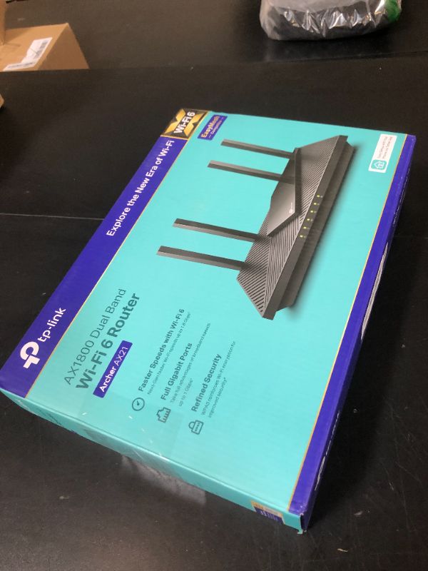 Photo 1 of TP-Link AX1800 WiFi 6 Router V4 (Archer AX21) – Dual Band Wireless Internet, Gigabit, Easy Mesh, Works with Alexa - A Certified for Humans Device