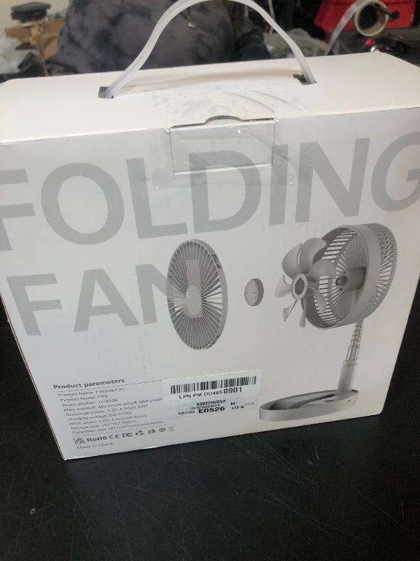 Photo 1 of AICase Stand Fan,Folding Portable Telescopic Floor/USB Desk Fan with 7200mAh Rechargeable Battery,4 Speeds Super Quiet Adjustable Height and Head Great for Office Home Outdoor Camping