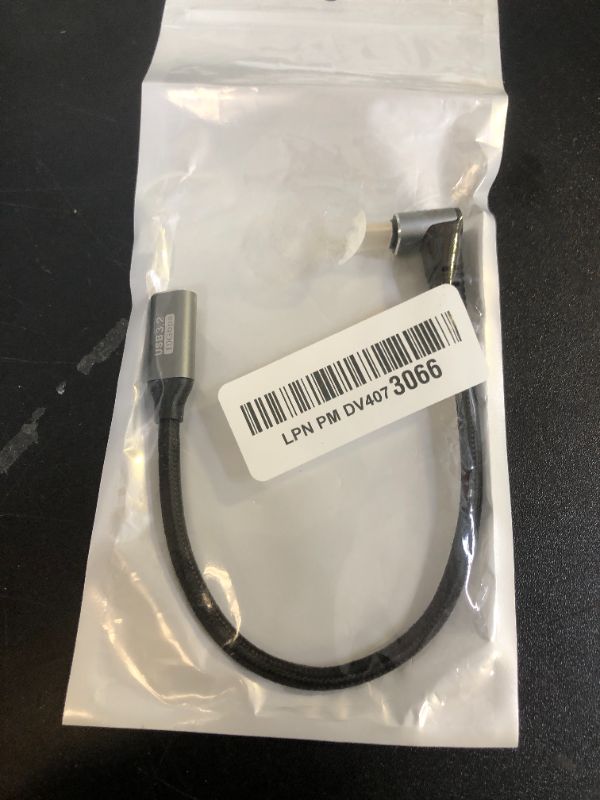 Photo 1 of NFHK Up Down Angled USB-C USB 3.1 Type C Male to Female Extension Data Cable 10Gbps 100W with Sleeve for Laptop 20CM
