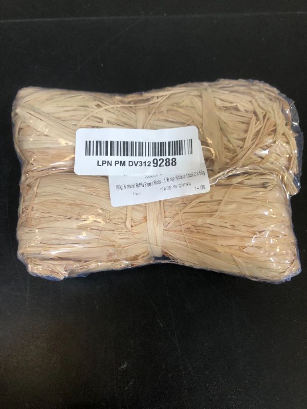 Photo 1 of 100g Natural Raffia Paper Ribbon, Raffia Ribbon Perfect for Crafts Weaving or Bouquets Decoration, Christmas Raffia Gift Wrap Ribbon Total 2 x 50g
