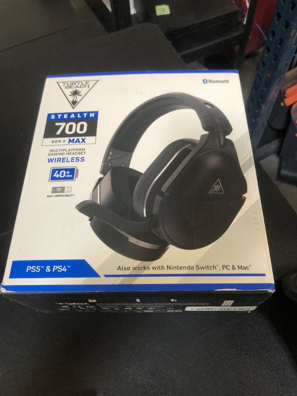 Photo 1 of Turtle Beach Stealth 700 Gen 2 MAX Wireless Amplified Multiplatform Gaming Headset for PlayStation (PS5, PS4), Windows PC with Bluetooth, 40+ Hour Rechargeable Battery, 50mm Nanoclear Speakers – Black
